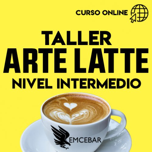 Una taza de Art Latte 2: Curso Online Nivel Intermedio que muestra un nivel intermedio de latte art.