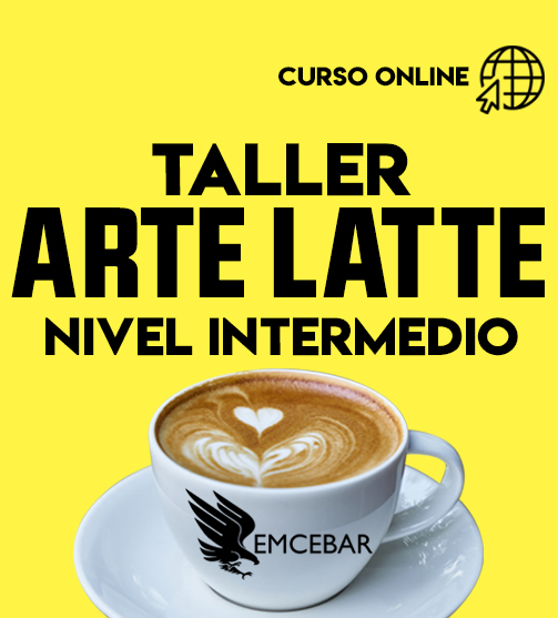 Una taza de Art Latte 2: Curso Online Nivel Intermedio que muestra un nivel intermedio de latte art.