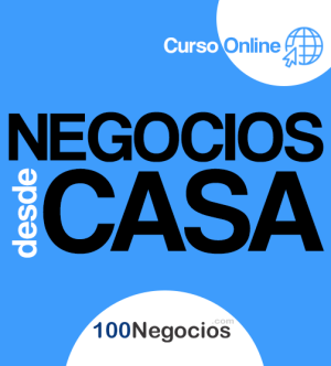 Un fondo azul con las palabras Negocios Desde Casa.
