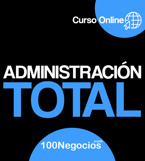 Un logotipo en blanco y negro con las palabras 'ACADEM Administración Total' que representa cursos de administración en línea.