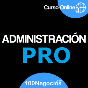 Un fondo negro con las palabras 'ACADEM Administración Pro' y cursos de administración de empresas.