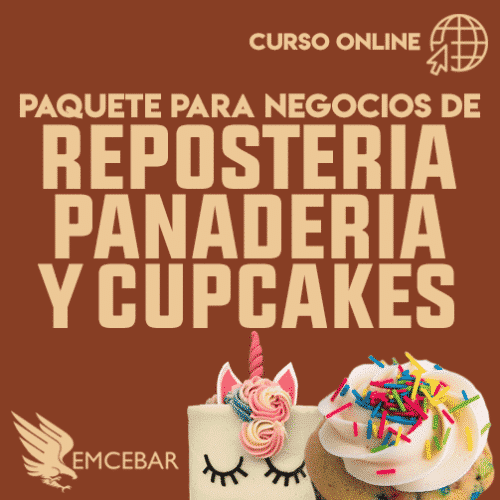 Un Paquete Negocios de Repostería, Panadería y Cupcakes que ofrece cupcakes decorados con un unicornio y las palabras "resepcionar pandas y cupcakes".